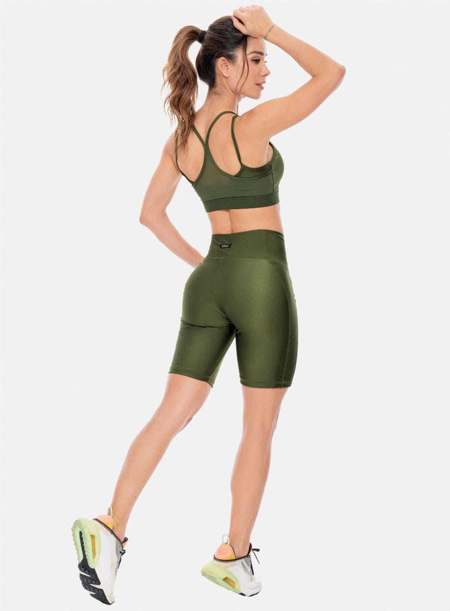 BIKER DEPORTIVO MUJER CON CORTE DECORATIVOS TELA EFECTO BRILLANTE TALLA ÚNICA